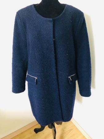 Winterlicher Damen Wollmantel, Dunkelblau, Grösse 46, Top...