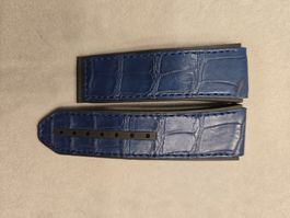 Zenith Bracelet de Montre Alligator Caoutchouc Bleu, 22mm