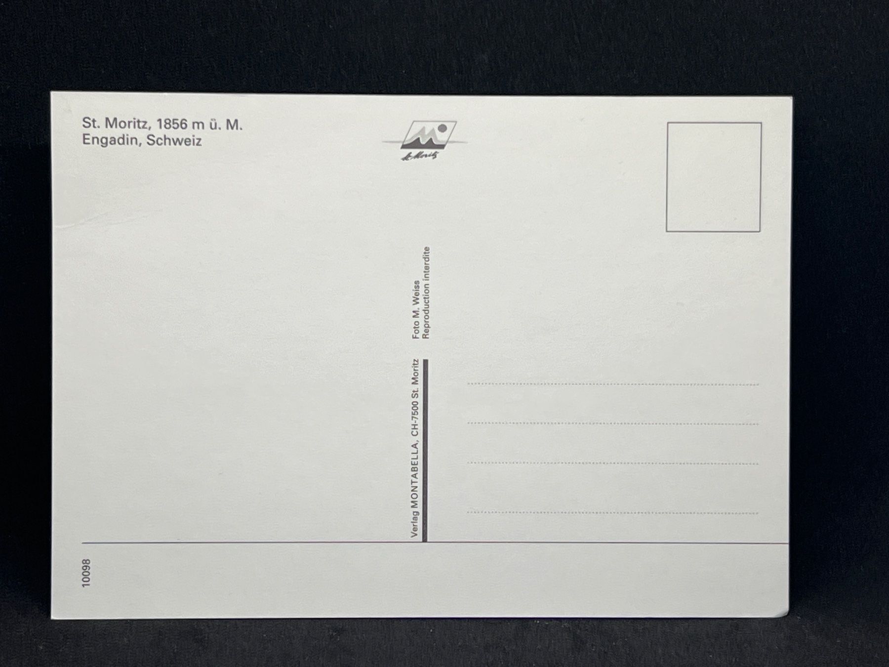 Cartoline postali: St. Moritz, 1856 m ü. M. Engadin Schweiz – Usato da Widnau venduto da Brusi9 1