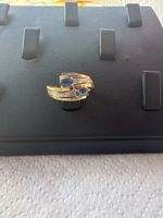 Bague or 750 saphirs diamants