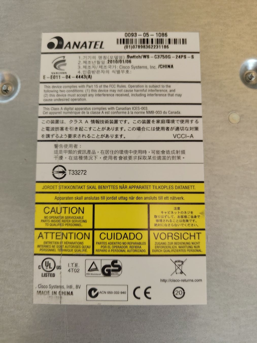 Cisco Schalter: CiscoSystems Catalyst 3750G Series PoE-24 – Gebraucht aus Malans GR von affonpign 5