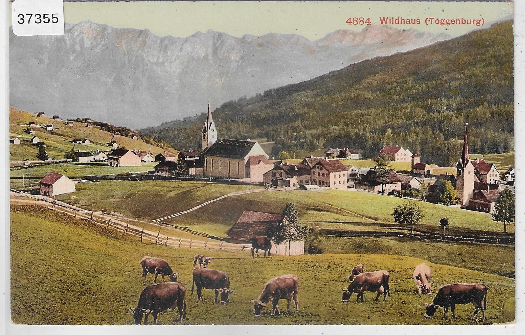 Cartoline postali: Wildhaus - Generalansicht - Kuhherde - Litho – Usato da Ettingen venduto da Kartenplanet