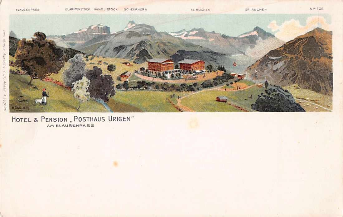 Cartoline postali: Schöne alte Postkarte POSTHAUS URIGEN – Usato da Winterthur venduto da SchatzchischtliWinti