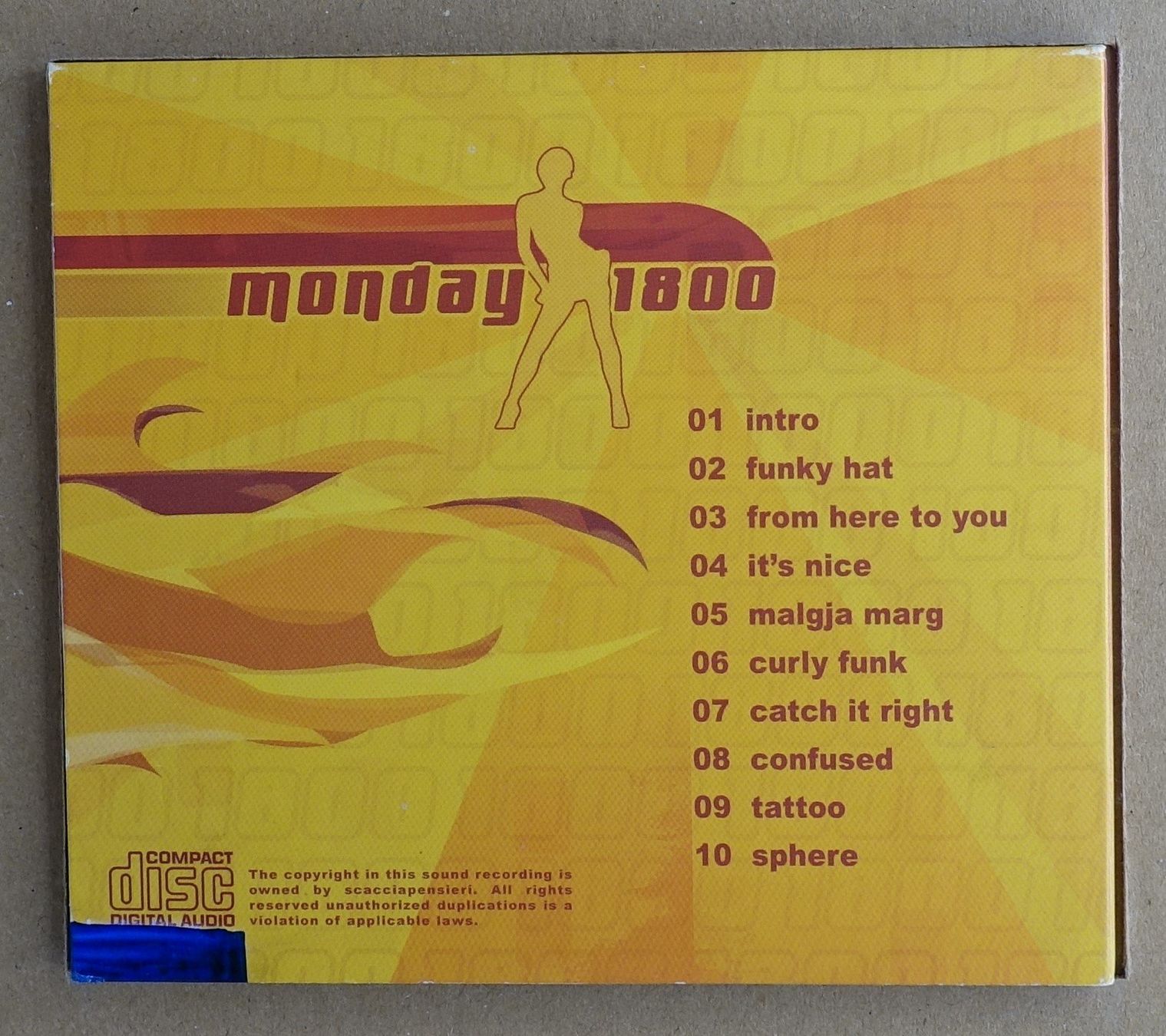 CD: Scacciapensieri - Monday 1800 (Swiss) - F37 – Usato da Sessa venduto da fraenklishop 1