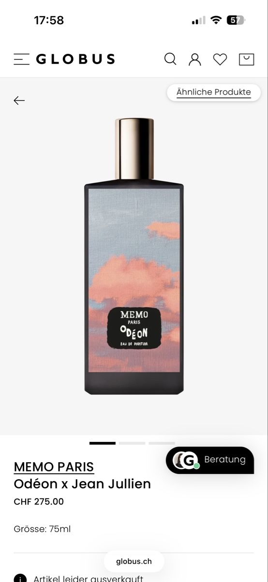 Parfums & Eau de Toilette: MEMO PARIS Odeon Eau de Parfum 75ml new – Neuf avec emballage d'origine à Zürich par brandy9 1