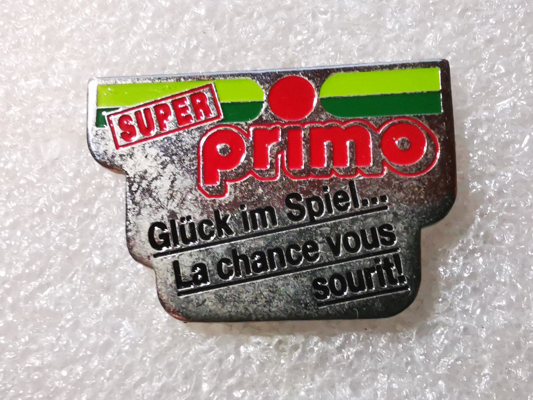 Placchette & Badge: Ansteckpin 20: Super Primo – Usato da Oppligen venduto da Pin-Fall-Shop