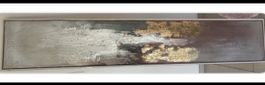 150x27 cm Wandbild, abstrakt, mit Goldakzenten
