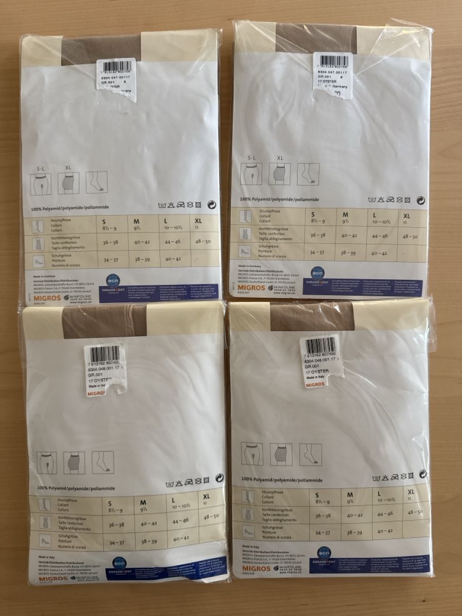 Migros Calze & Collant: NEU 8 Strümpfe Gr. S, 20 den, Farbe oyster – Nuovo e nell'imballaggio originale da Zürich venduto da Esmeralda86 1