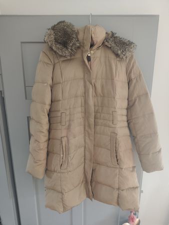Steppmantel MNG beige mit Kapuze Grösse L, eher M