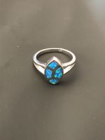 Silberring 925 mit blauem Opal - Ideal für jeder Zeit !