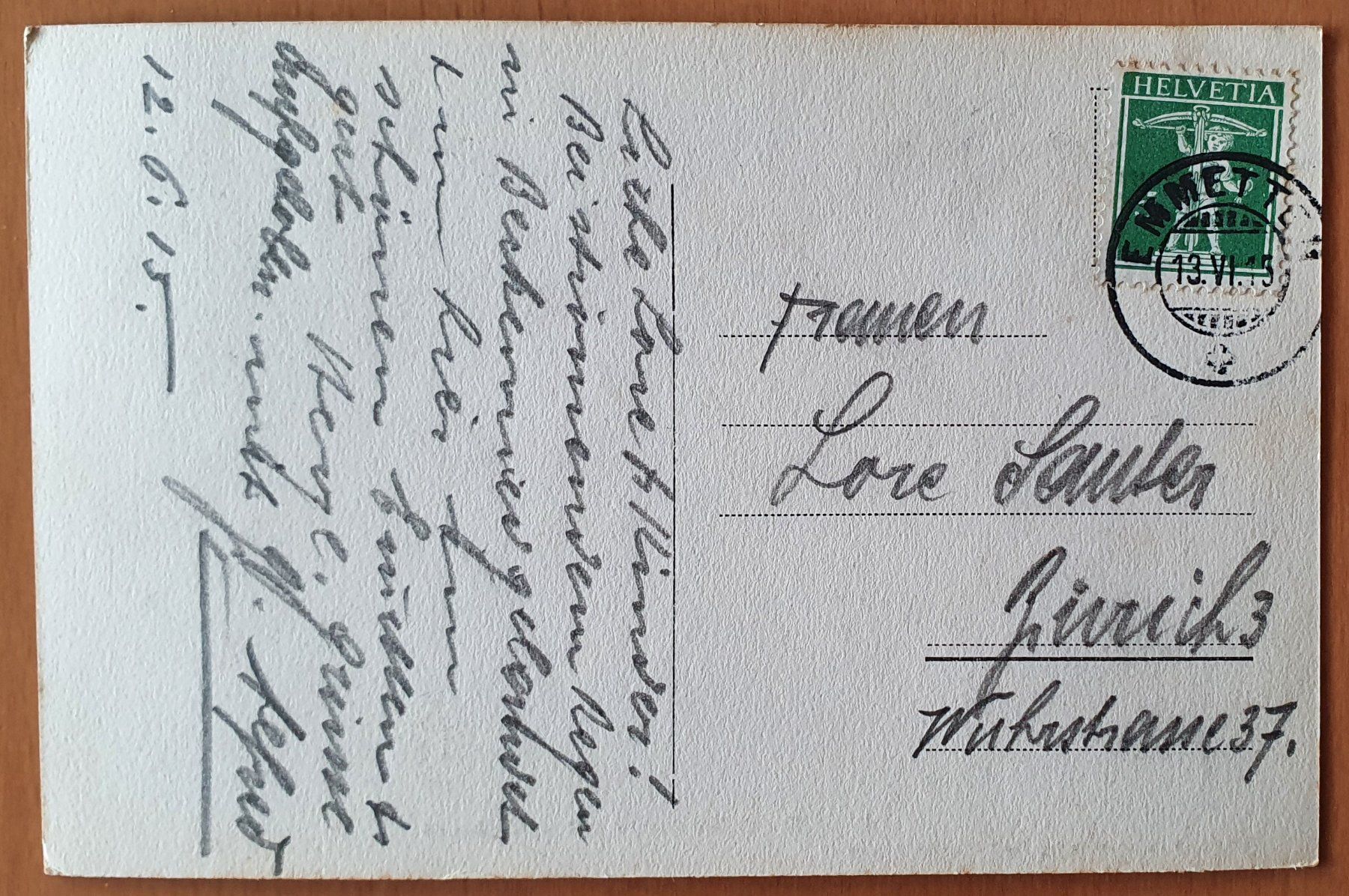 Cartoline postali: Emmmetten 1915 - Hôtel Engel – Usato da Kreuzlingen venduto da Rschweiz1 1