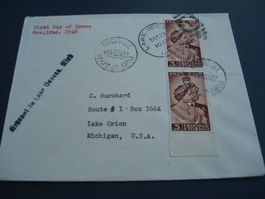 FDC Trinidad+Tobago, 1948, - USA, Fehlleitung, div. Stempel