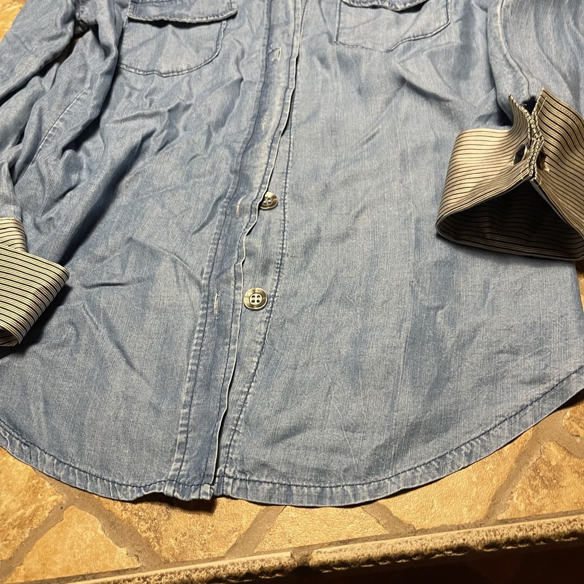 Camicette: Chic jeans camiciadi Freddy  donna con polsini a righe – Nuovo (secondo la descrizione) da Gordevio venduto da LanaZimm 3