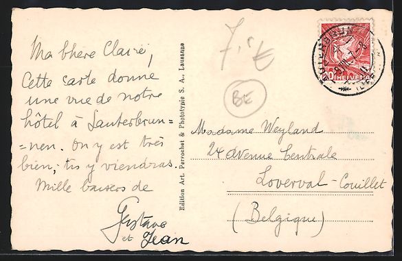 Cartoline postali: Lauterbrunnen, Bahnhofbuffet, Hotel Stei – Usato da Berlin venduto da bartko-reher 1