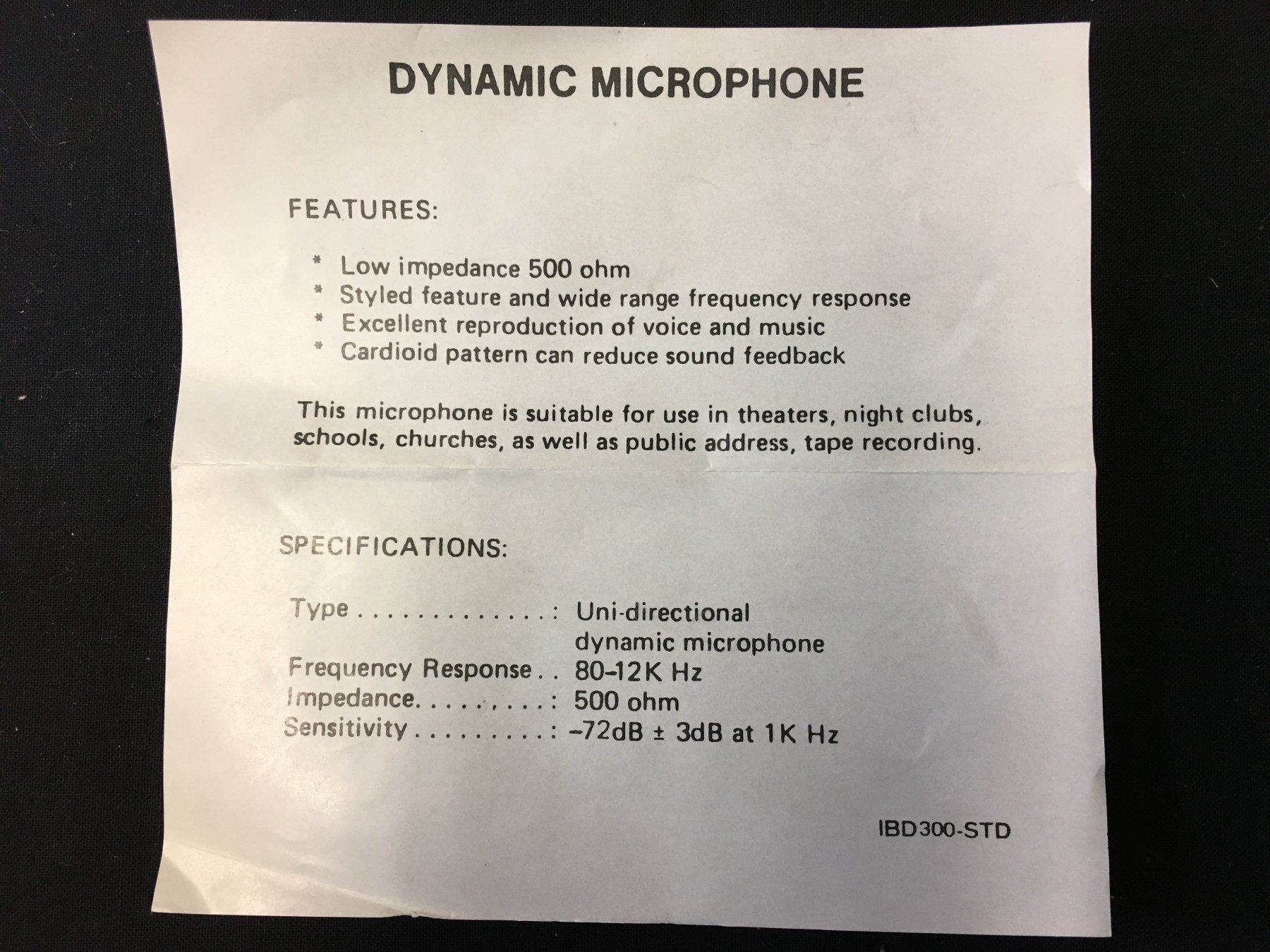 Mikrofone: Dynamic Microphone DM  300 – Neu (gemäss Beschreibung) aus Schaffhausen von sparzone 8