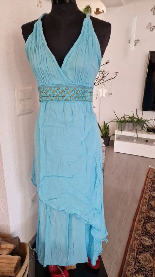 Vestiti: Hellblaues / Türkisfarbenes luftiges Sommerkleid – Usato da Zürich venduto da Nina100