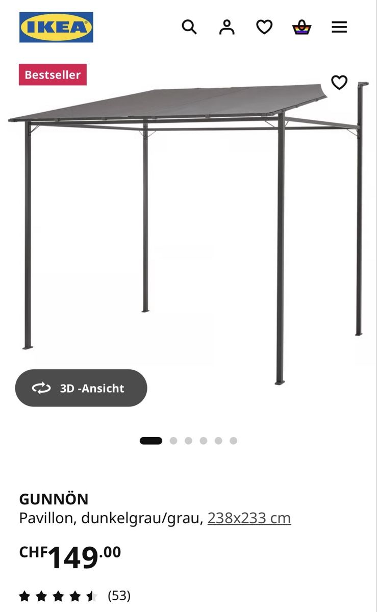 Ikea Gartenhäuser & Gewächshäuser: Gartenpavillon GUNNÖN IKEA – Neu und originalverpackt aus Windisch von RobertoBellettati 3