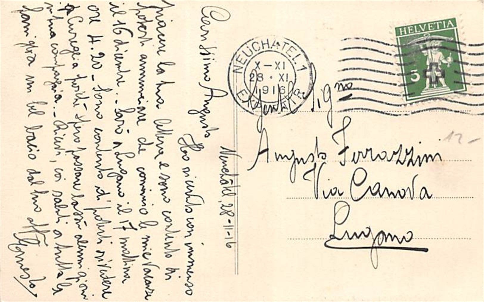 Ansichtskarten: Neuchâtel, Le Port et la Poste – Gebraucht aus Ottikon b.Kemptth. von Neptun1974 1