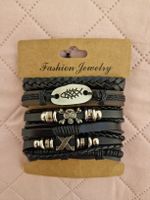 6 bracelets en cuir réglables, NEUF