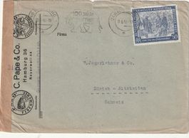 Deutschland  Brief 1948 mit Zensur-Streifen