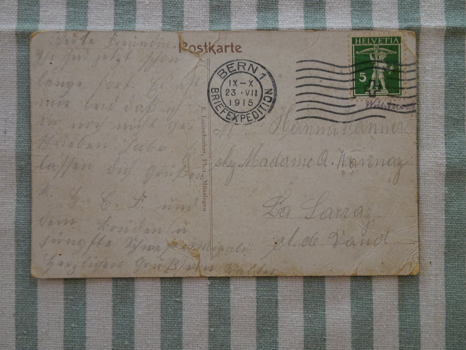 Cartoline postali: Ansichtskarte 1915 gestempelt Kirchdorf BE - M197 – Usato da Küssnacht am Rigi venduto da Kleinpreis-Shop 1