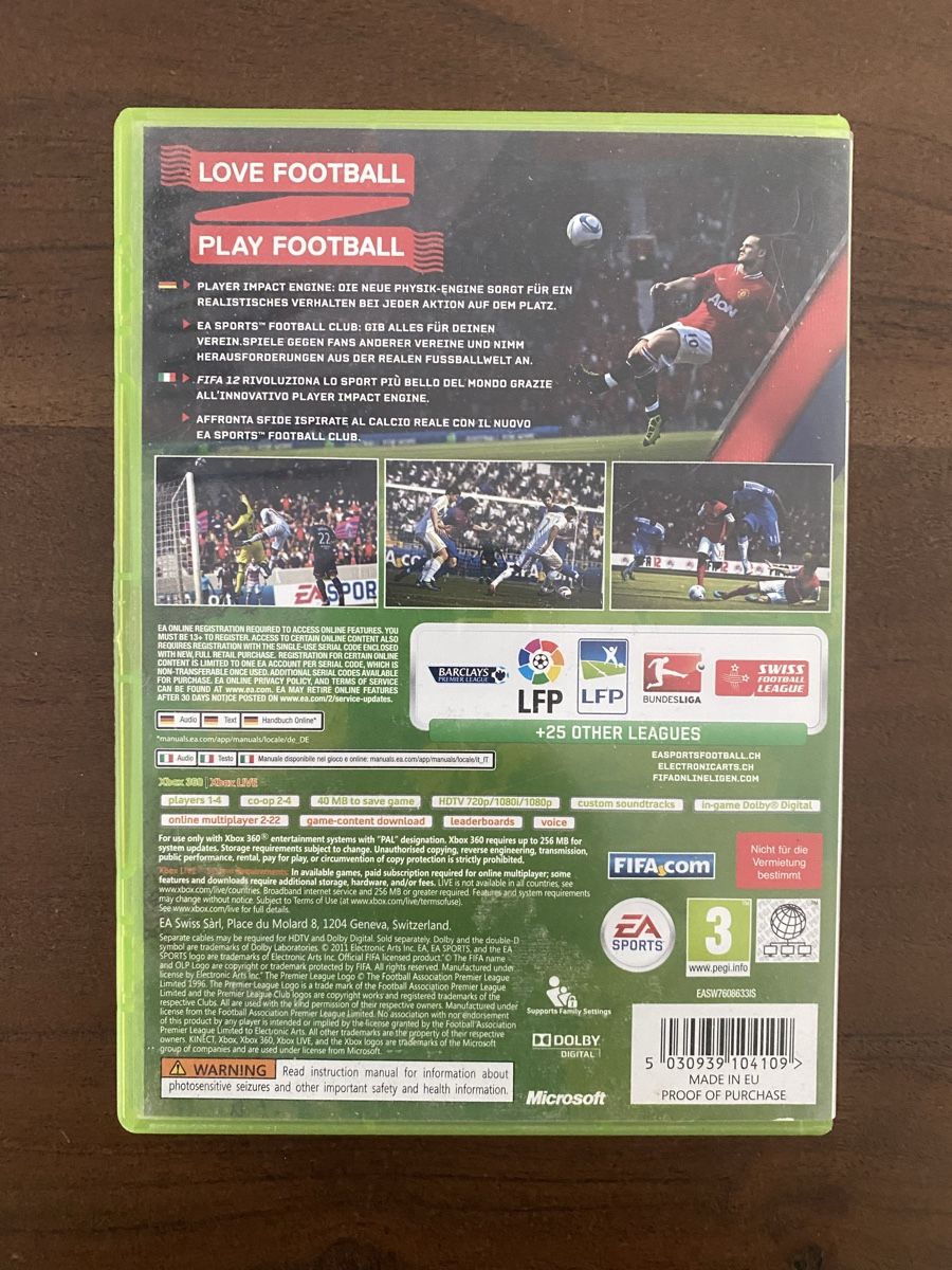Microsoft Giochi: FIFA 12 für Xbox 360 – Usato da Thunstetten venduto da Virus_33 2