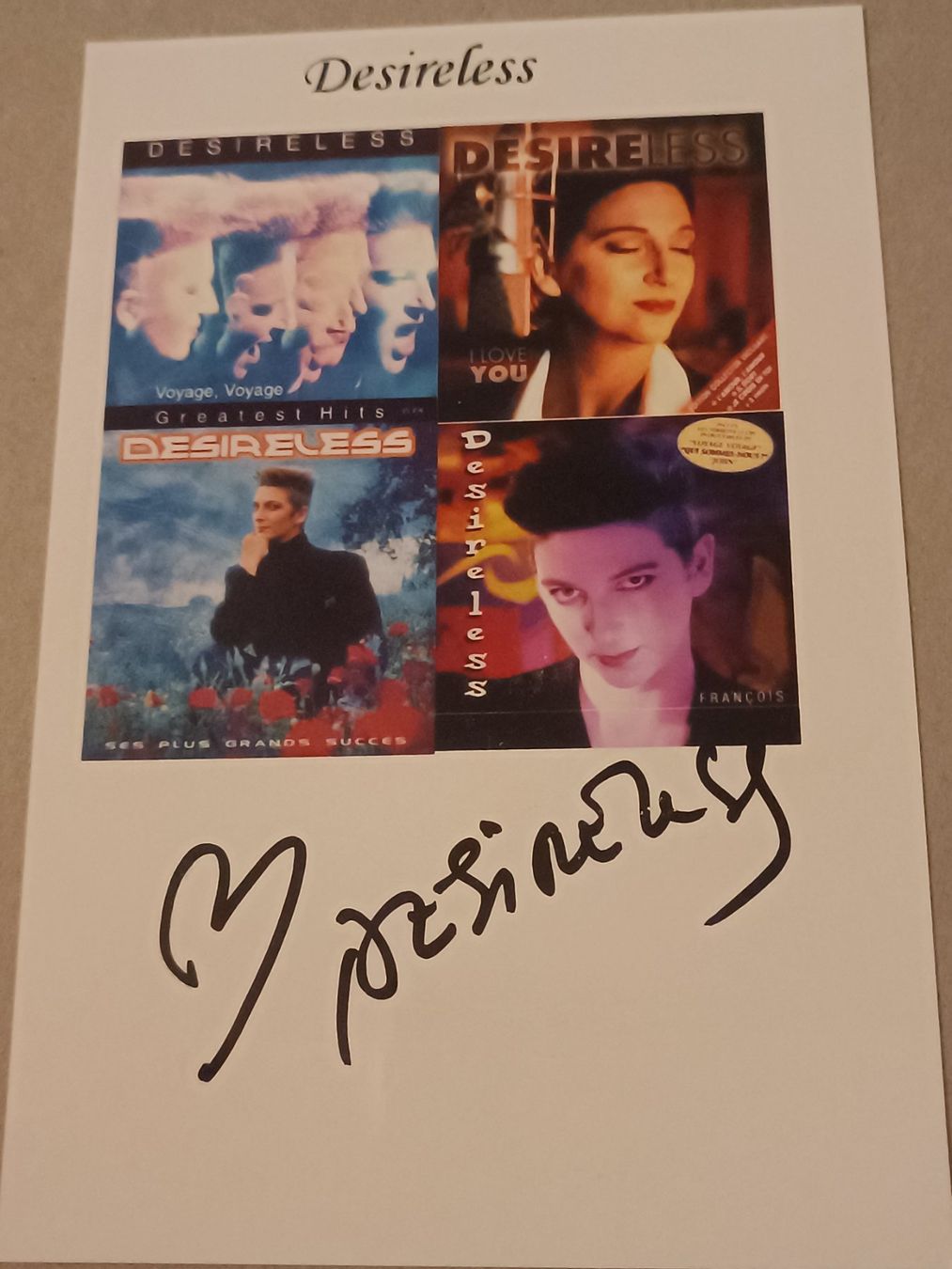 Autografi: Desireless - Voyage, Voyage - handsigniert – Usato da Menziken venduto da Artographs