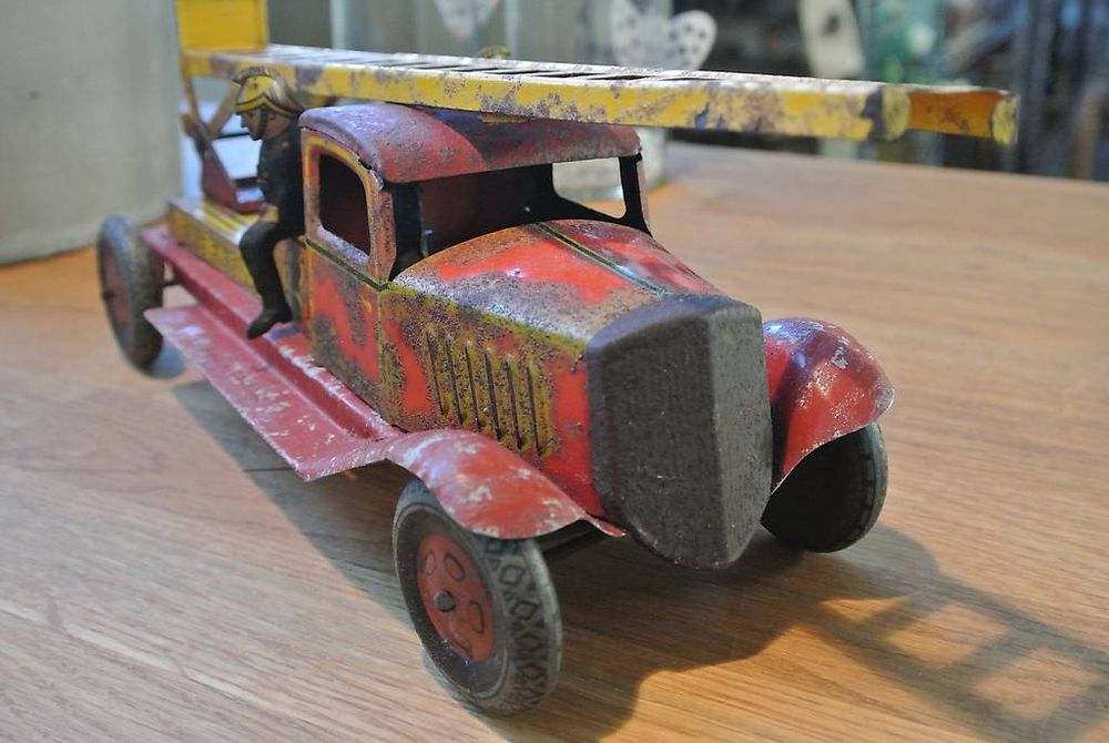 Jouets: Feuerwehr Fahrzeug, Blechspielzeug, England ca.1940 – D'occasion à Worben par Retog777 1
