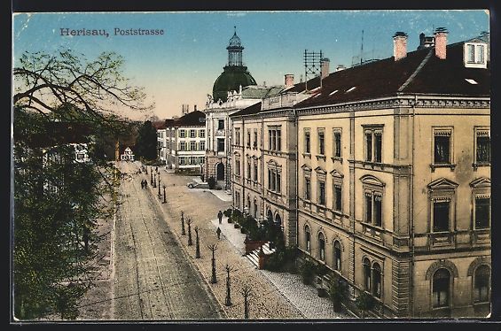 Cartoline postali: AK Herisau, Blick auf die Poststrasse – Usato da Berlin venduto da bartko-reher