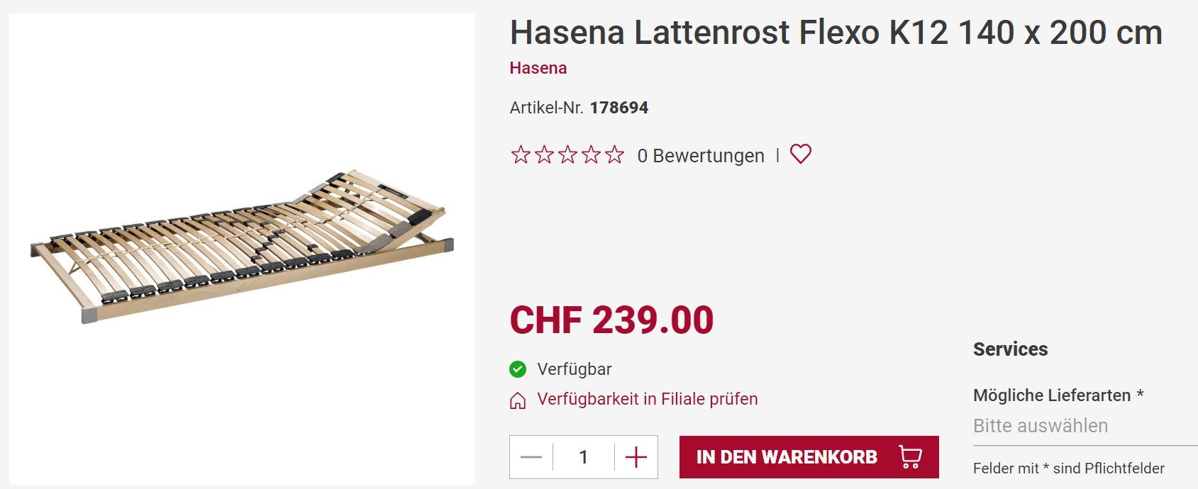 Hasena Reti a doghe: Lattenrost HASENA 140x200 – Usato da Meinisberg venduto da Rubin60 4