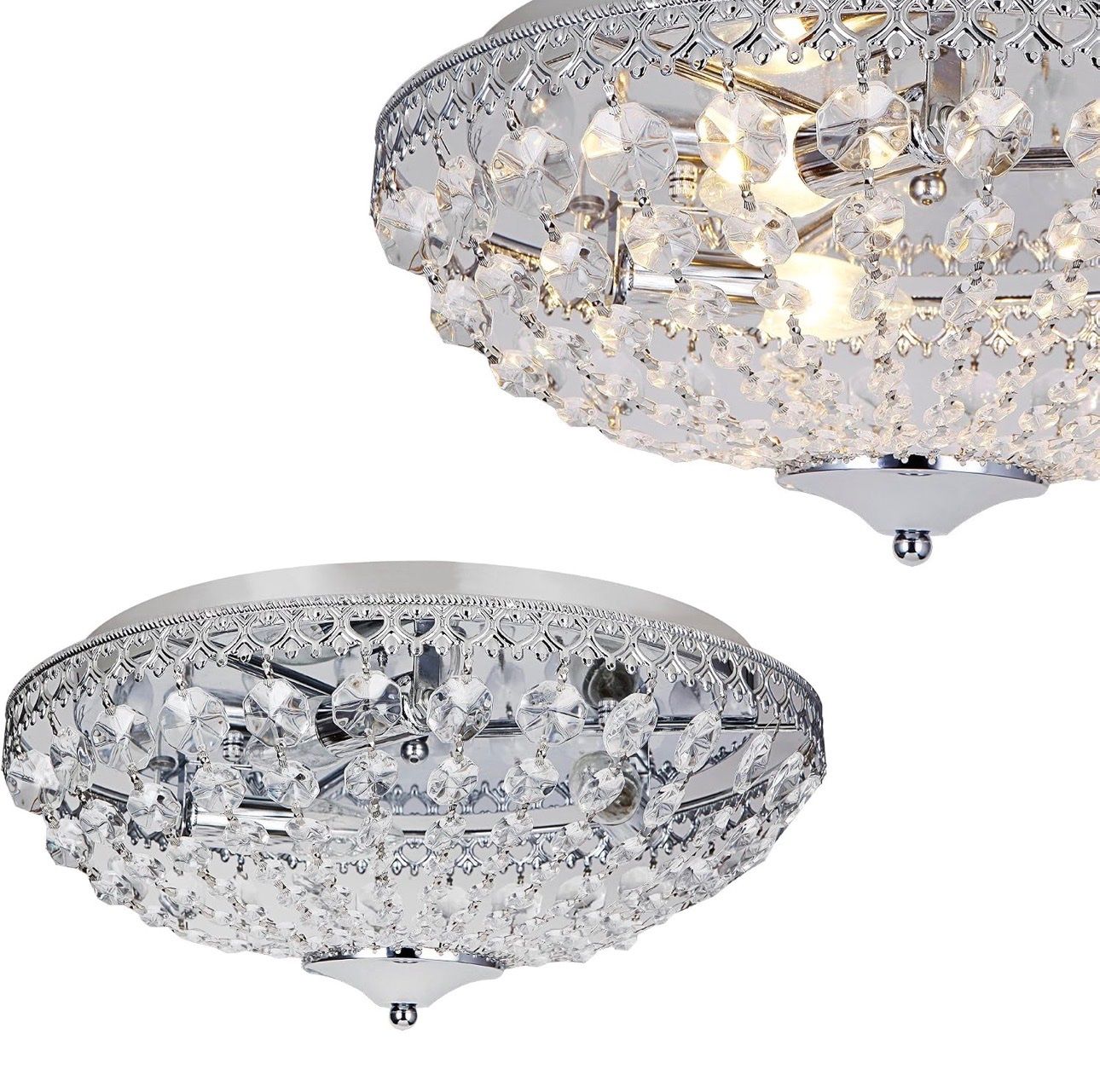 Lampadari & plafoniere: Deckenleuchte Kristall Kunst rund chrom silber – Nuovo e nell'imballaggio originale da Strengelbach venduto da retourenjaeger.ch 3