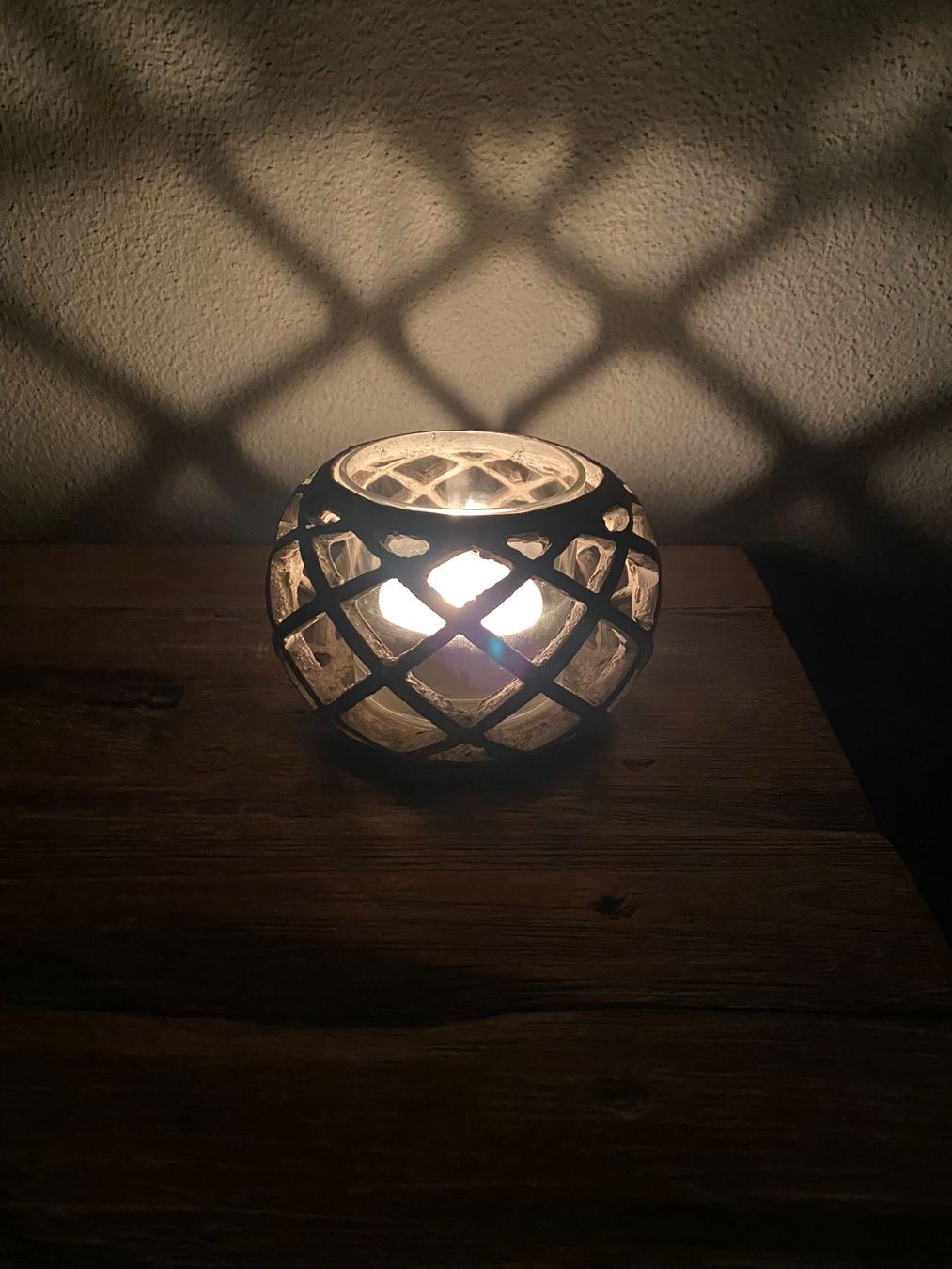Portacandele: Rustikales Windlicht/Teelichthalter mit Glas, Shabby Chic – Usato da Reichenburg venduto da Noxima