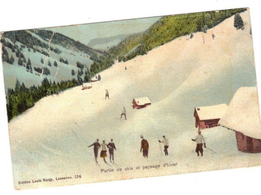 Cartoline postali: Ski Alpin Wintersport Ansichtskarten Stempel 1907 – Usato da Widnau venduto da Seppl480