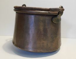 Kupferkessel antiker Kupfer Henkeltopf  13 hoch  14 cm dm