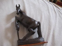 Holz-Pferd/ Pferde Figur/ antike Pferd Skulptur
