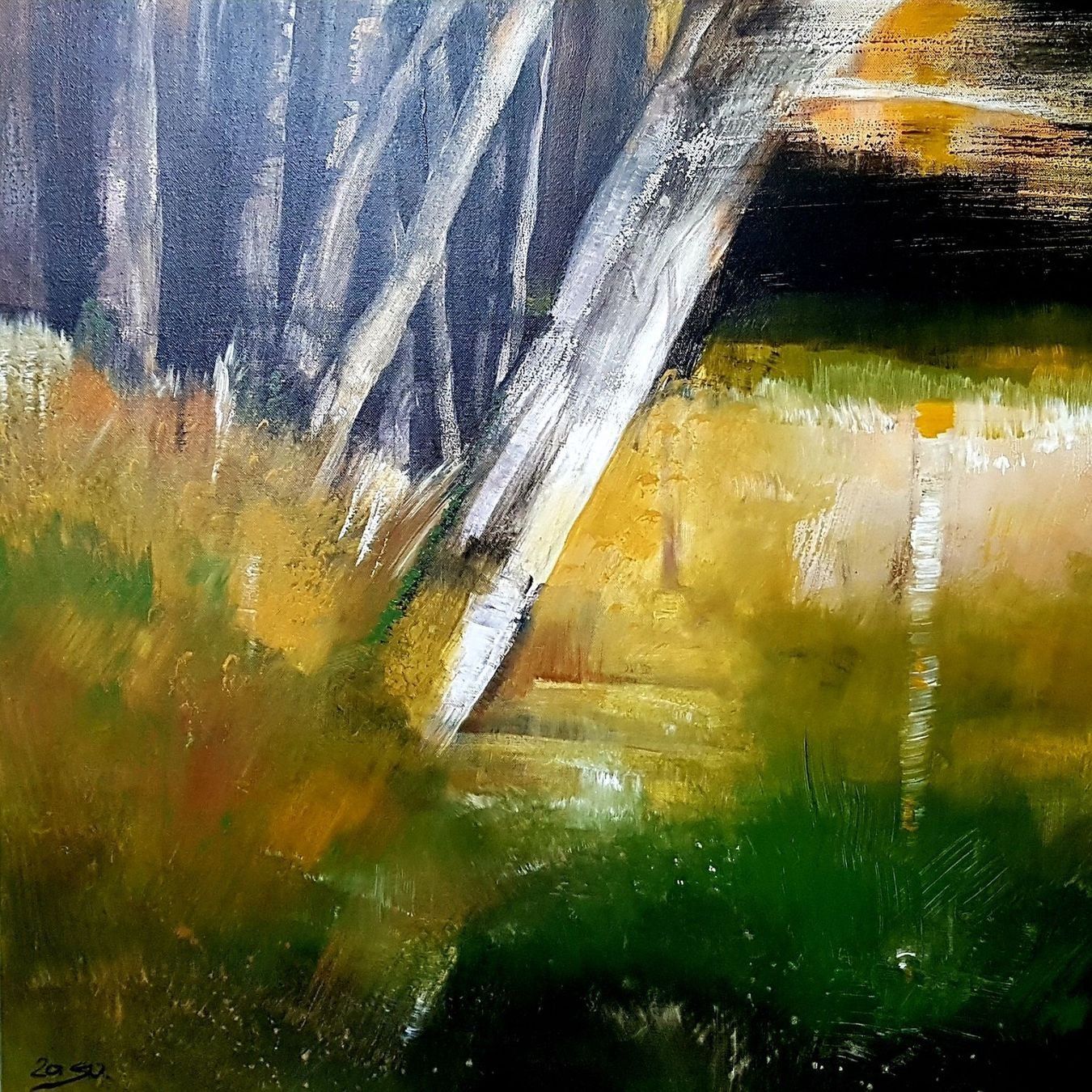 Dipinti: HERBSTTAGE IN DEN BÄUMEN von Rolf Rtocker sto – Usato da Müllheim Dorf venduto da Othmar73 2