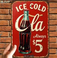 Schild Vintage Ice Cold Cola