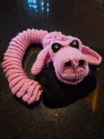 Handgemachtes rosa Glücksdrache mit Glitzer neu
