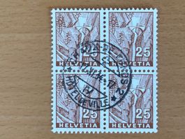 1934 Landschaftsbilder Viamalaschlucht 4erblock gestempelt