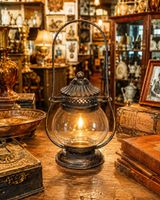 Antike Vintage-Laterne mit Glaskugel– Wunderschöne Dekoratio