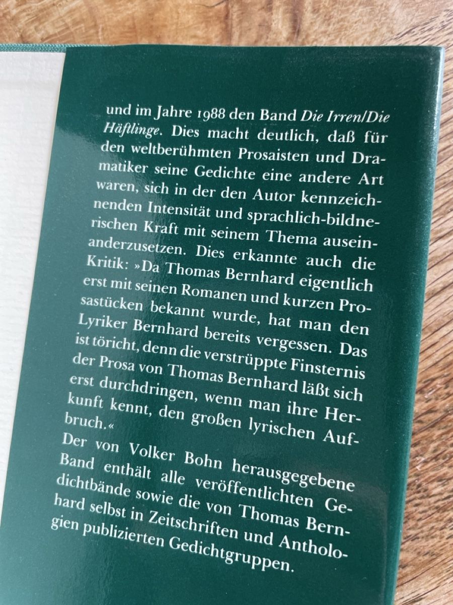 Bücher: Thomas Bernhard, Gedichte – Gebraucht aus Freidorf TG von ibipatria 2