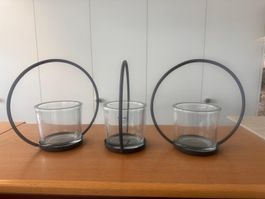 3er Set WMG Windlichter, neuwertig, Deko für Zuhause,