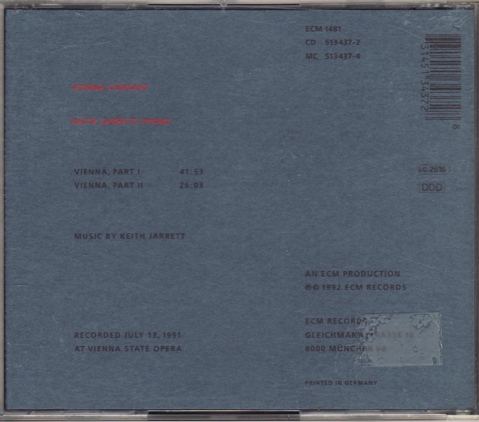 CD: Keith Jarrett – Vienna Concert – Nuovo (secondo la descrizione) da Boussens venduto da catfood01 1
