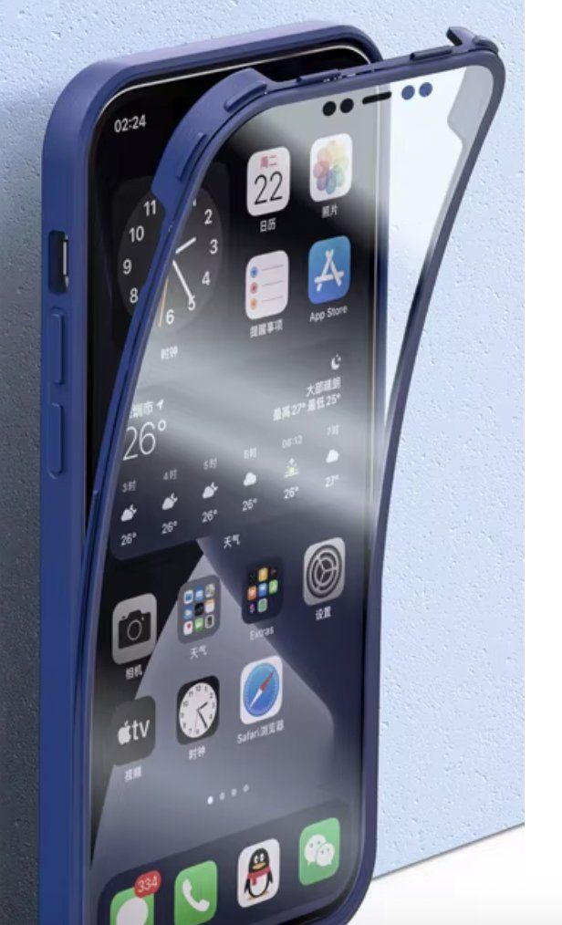 Cover & Protezioni schermo: Luxury 360 Full Body Front+Back Navy Blue, iPhone 14 Pro Max – Nuovo e nell'imballaggio originale da Genève venduto da AGBERG 7