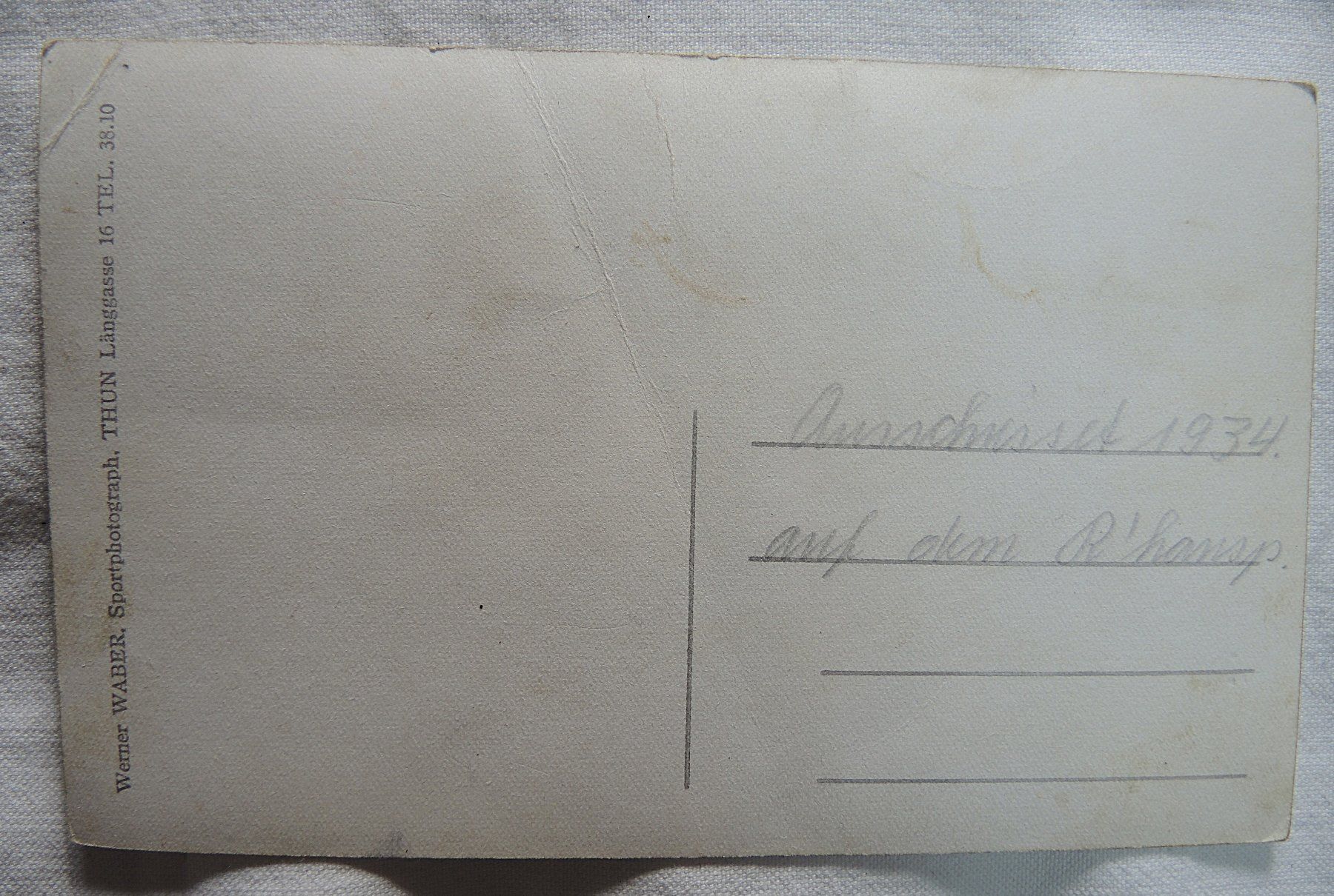 Cartoline postali: Alte Ansichtskarte Thun 1934 Ausschisset – Usato da Niederried b. Kallnach venduto da hanatim 1