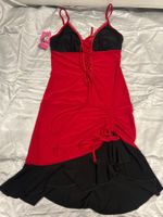 Minikleid rot schwarz Figurbetont Schnürung Gr S NEU