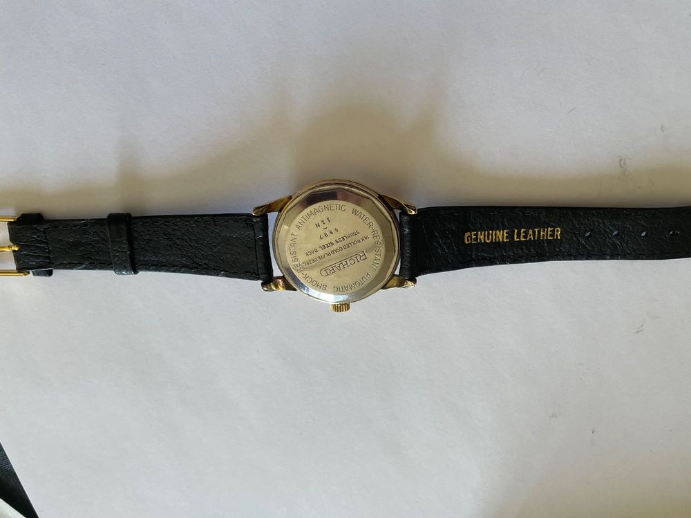 Montre Vintage Pierre Chatelain Genève Années 1950 - Mécanique Suisse Dorée - Bracelet Cuir