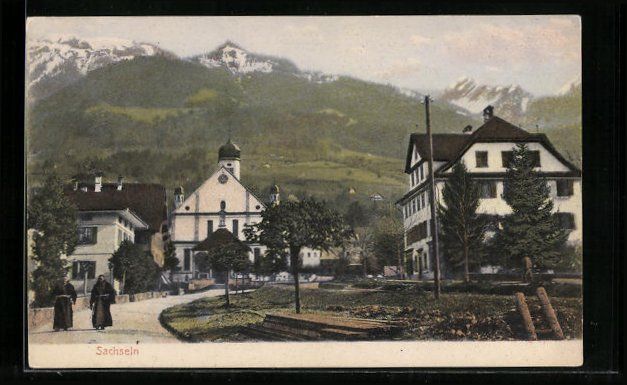 Cartoline postali: AK Sachseln, Ortsansicht mit Kirche – Usato da Berlin venduto da bartko-reher