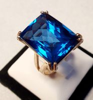 Blau Topas Solitair Ring