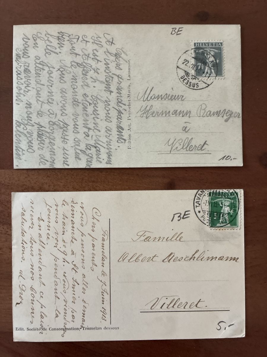Cartoline postali: 7 Ansichtskarten Schweiz von Tramelan BE – Usato da Oftringen venduto da Cla.vD.74 1